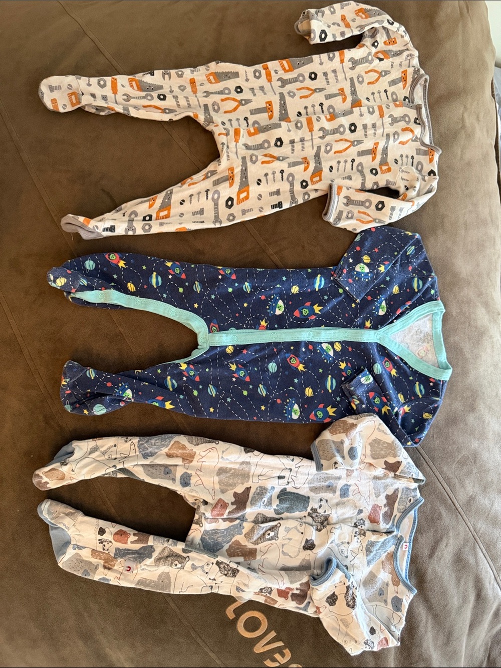 Baby Elements & E=MC2 Snap Front Baby One-Piece Sleepers size 6-9mos